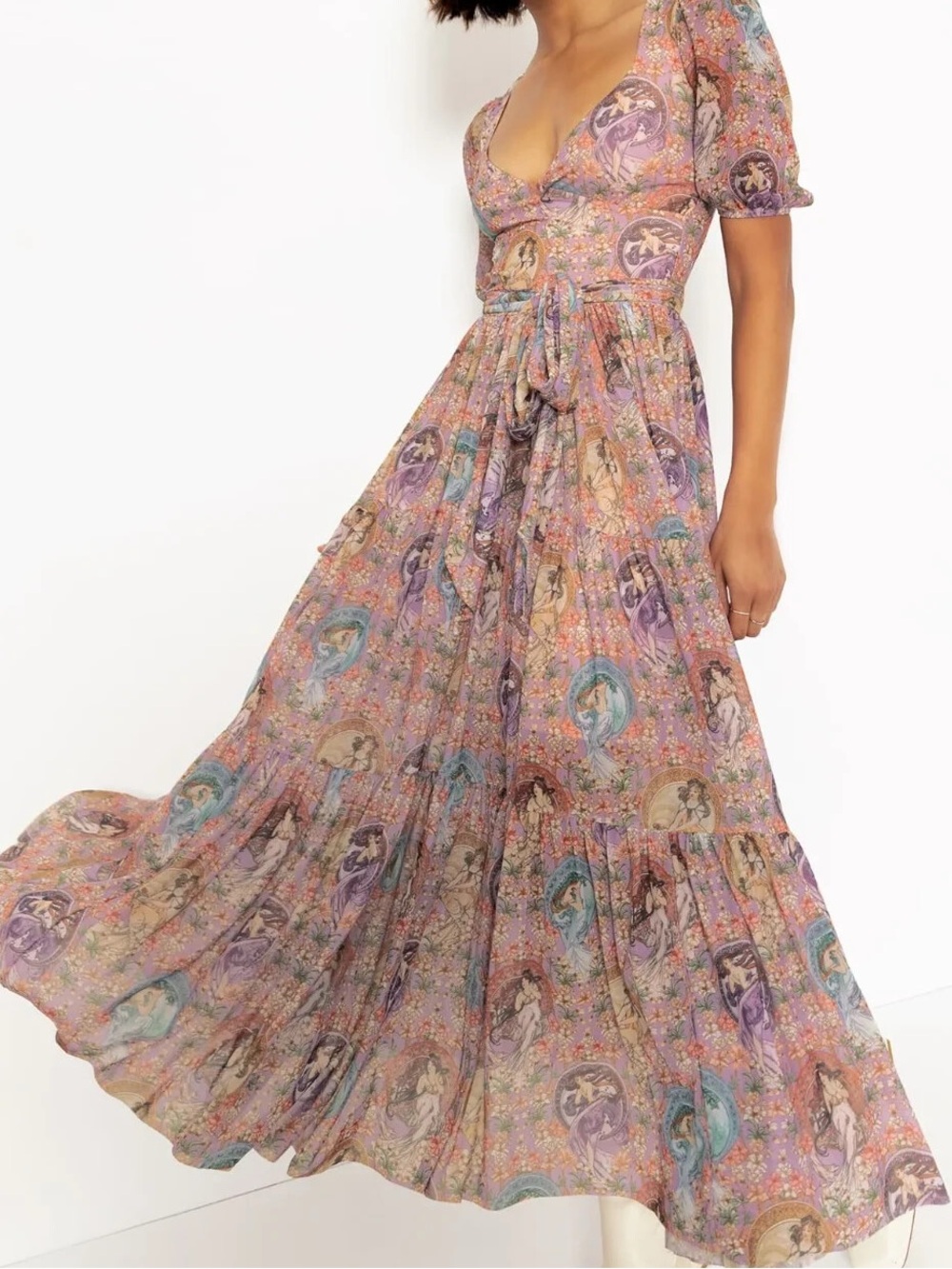 Blackmilk Mucha The Arts Wrap Midaxi Dress Alphonse Mucha Art Size XL NEW